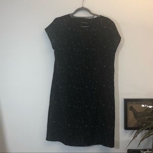 Black constellation drape dress
